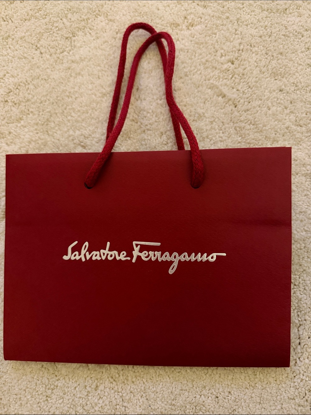 Salvatore Ferragamo Red Bag with Logo - Small great gift bag